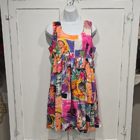 PINEAPPLE MOON VIBRANT GRAPHIC DRESS.   #6822 - Picture 2 of 8